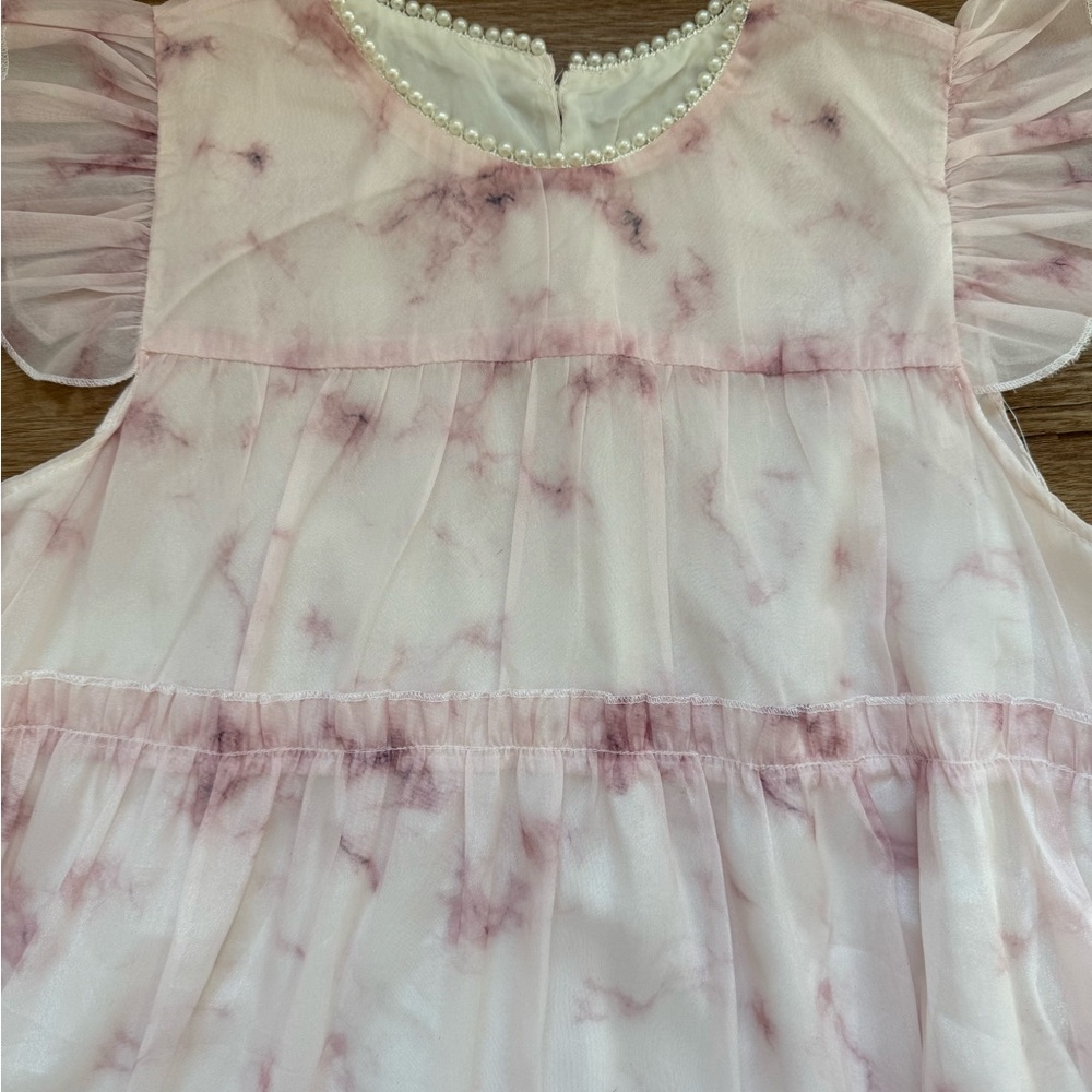 Pink Tie-Dye Ruffle Dress - Picture 2 of 3